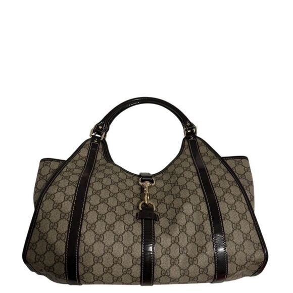 Gucci Jackie Cream and Black Shoulder Bag with Classic Elegance - Picture 1 of 15